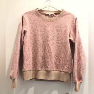 Anthropologie Women Dolan Left Coast Leopard Cut-Out Pink Sweater Size Small